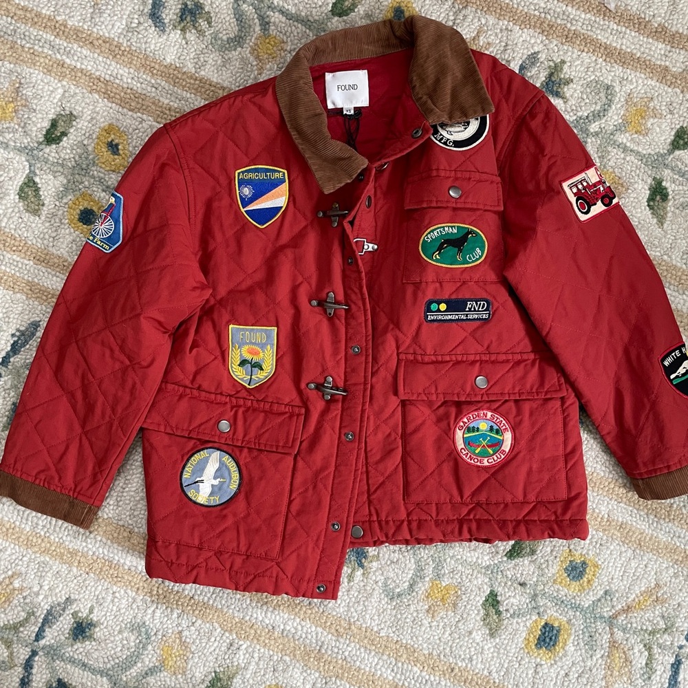 Found red patchwork jacket